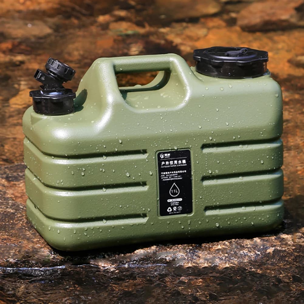 11L Outdoor-Wasserbehälter, große Kapazität, tragbarer Camping-Wasserbeutel mit abnehmbarem Wasserhahn, kein Auslaufen, für Camping, Angeln,