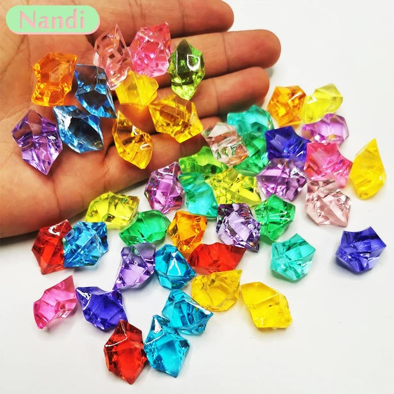 100pcs-200PCS/lot 25X18mm Acryl Kristall Eis Felsen Steine Vase Edelsteine Für Hochzeit Party Decor konfetti Tisch Streuer Perlen