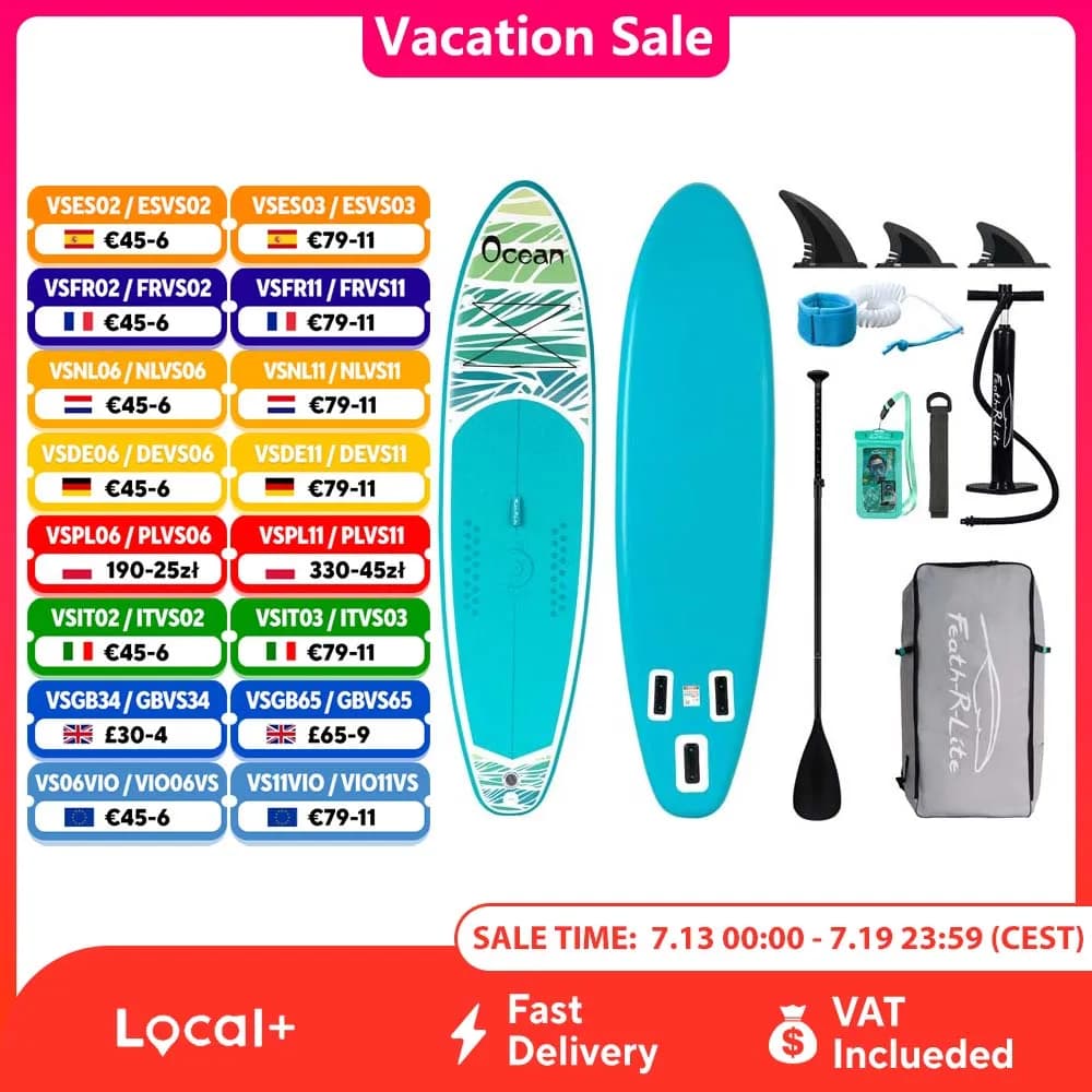 FunWater Stand Up Paddle Board, große Größe, 335 x 85 x 15 cm, aufblasbares Paddelbrett, Surfbrett, Surf-Sup-Board, rutschfestes Paddle-Board