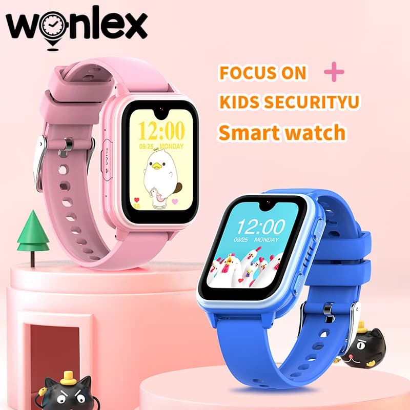 Wonlex 4G Kinderuhr GPS WiFi Videoanruf Herzfrequenzüberwachung KT33 Kind Smartwatch Kamera Tracker Monitor Standort Telefonuhr