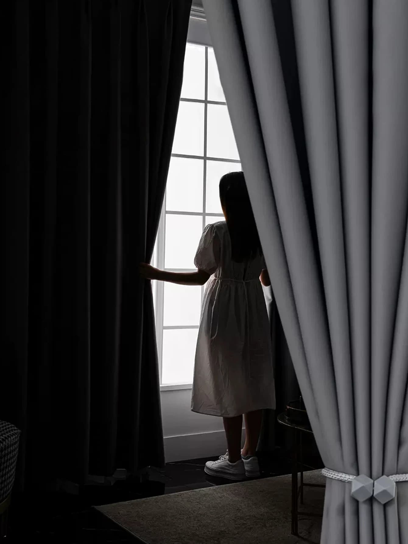 Vollständig verdunkelbare Vorhänge, Hakentyp, Schlafzimmer, Wohnzimmer, Wärmeisolierung, Balkon, Sonnenschutz, Sonnenschutzstoff