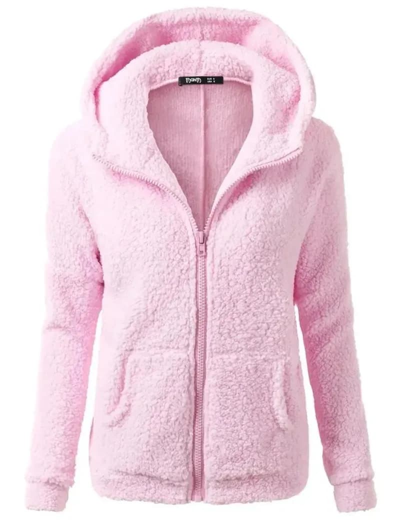 Herbst Winter Warme Jacke Frauen Hoodie Mit Kapuze 2025, Casual Weibliche Hoodies Sweatershirt Zipper Mantel Solide Weiche Fleece Frauen Mantel