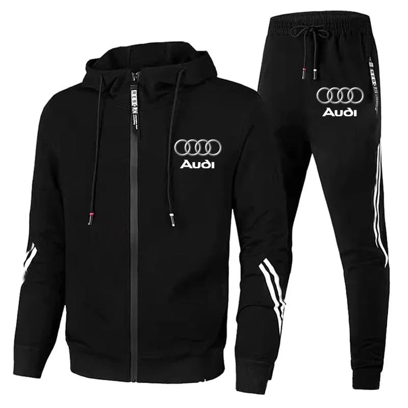 Herbst Winter Herren Audi Auto Logo Print Trainingsanzug Männer Zipper Hoodie + Hosen 2-teiliges Set Casual Gym Fitness Jogging sportswear Anzüge