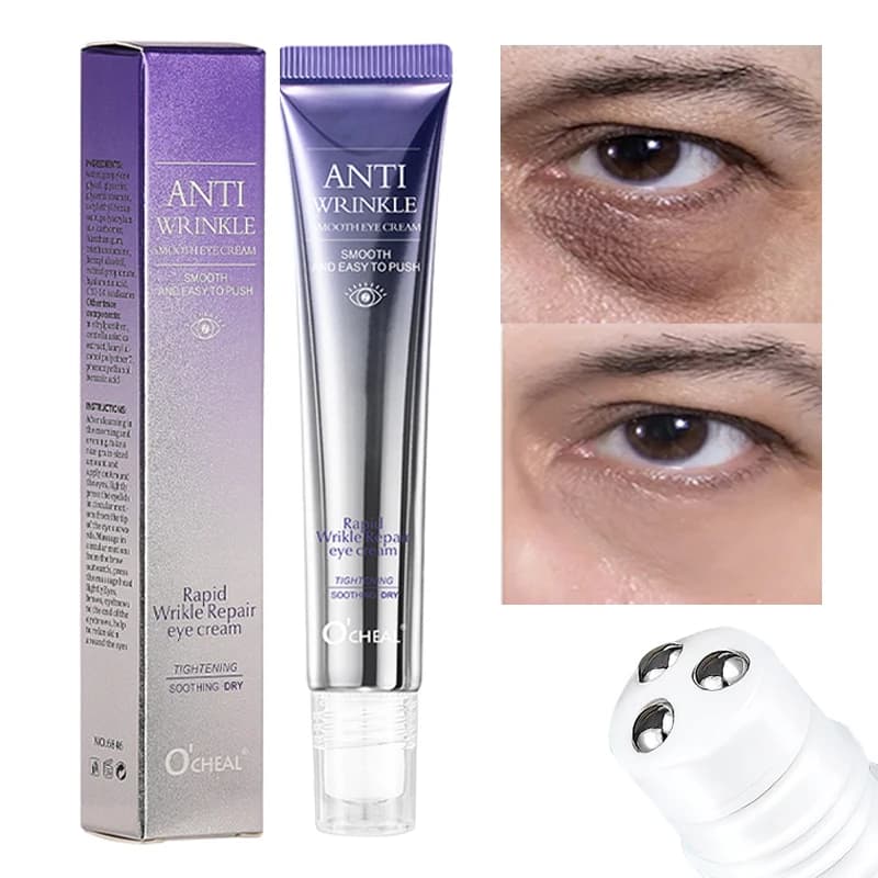 O'CHEAL Anti Falten Anti Dark Circle Augencreme Roller Massagegerät Feuchtigkeitsspendende Tränensäcke Anti Aging Hyaluronsäure Augenhautpflege