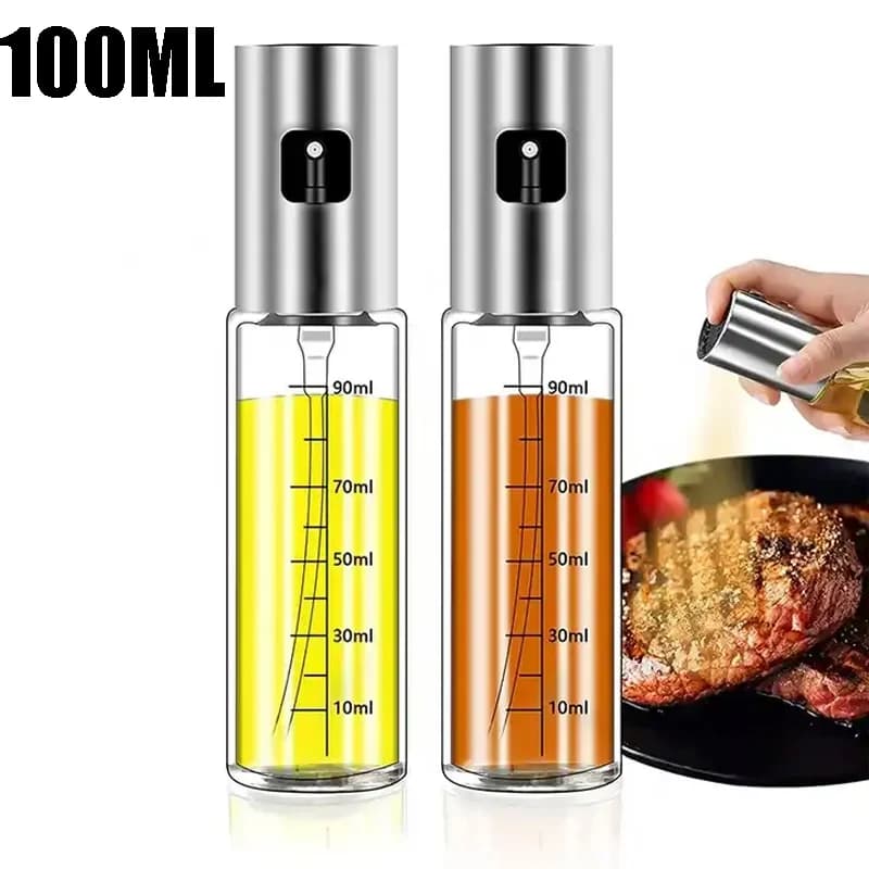 100 ml Öl Sprayer Flasche Tragbare Küche Backen Salat BBQ Utensilien Glas Spray Flasche Edelstahl Kochen Olivenöl Sprayer