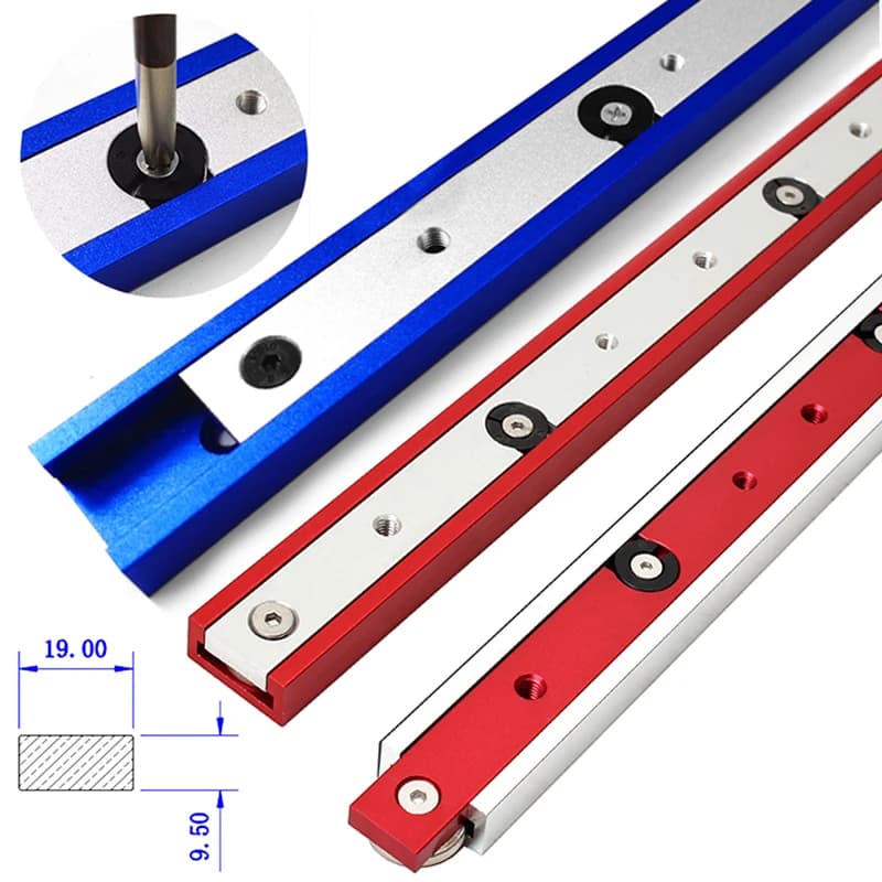 Aluminiumlegierung T-Schienen Slot Gehrungsschiene und Gehrungsstange Schieber Tischkreissäge Gehrungslehre Stange Holzbearbeitungswerkzeug Langlebig