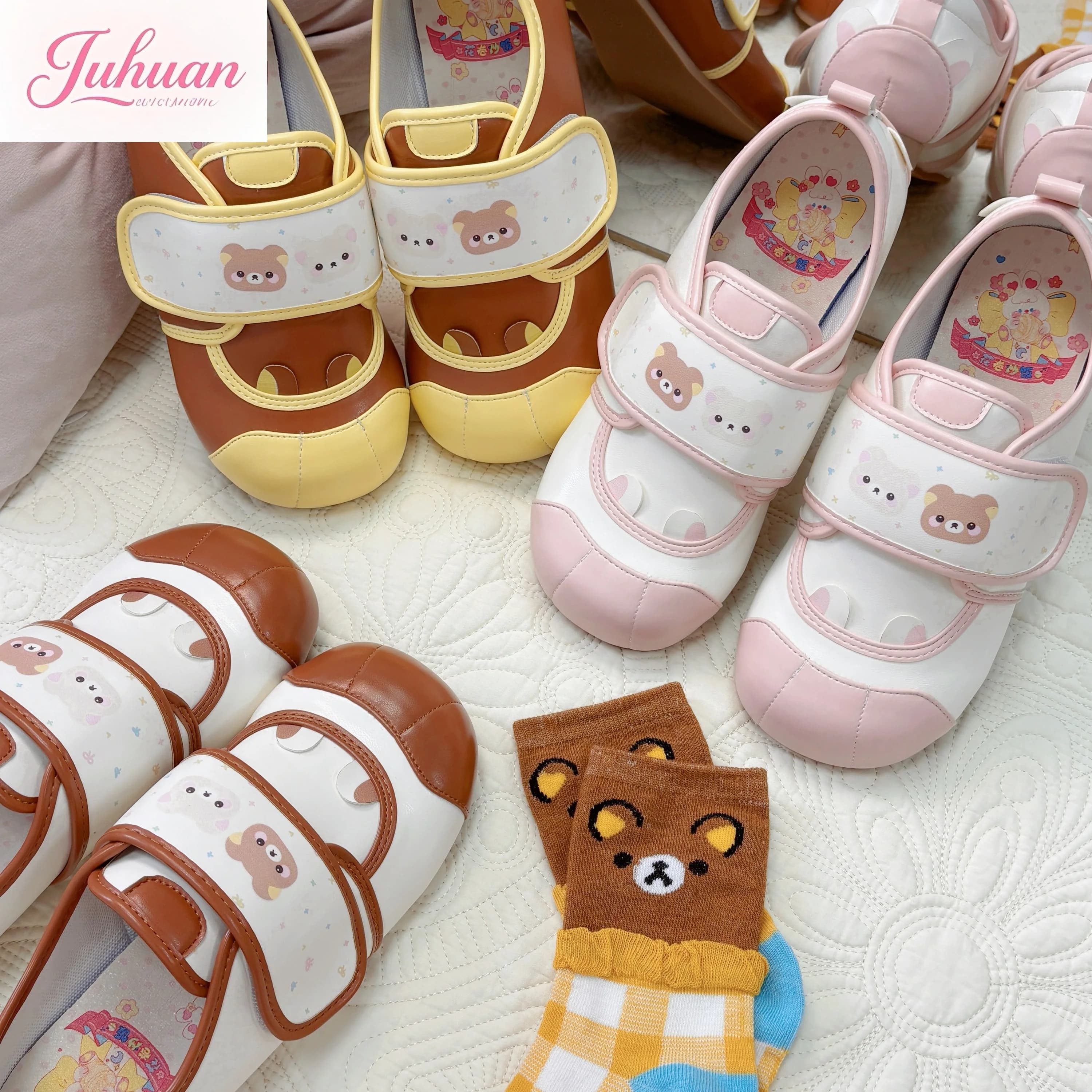 Kawaii japanische Original süße süße Home Easy Bear Indoor Schuhe Damen Lolita Mary Jane bequeme weiche Mädchen flache Schuhe