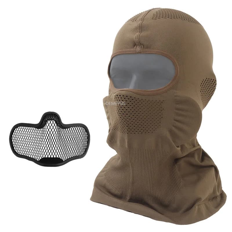 Airsoft Maske Atmungsaktive Taktische Stahlnetz-Sturmhaube Vollgesichtsmaske Kopfbedeckung für Jagd Paintball CS Airsoft Ausrüstung