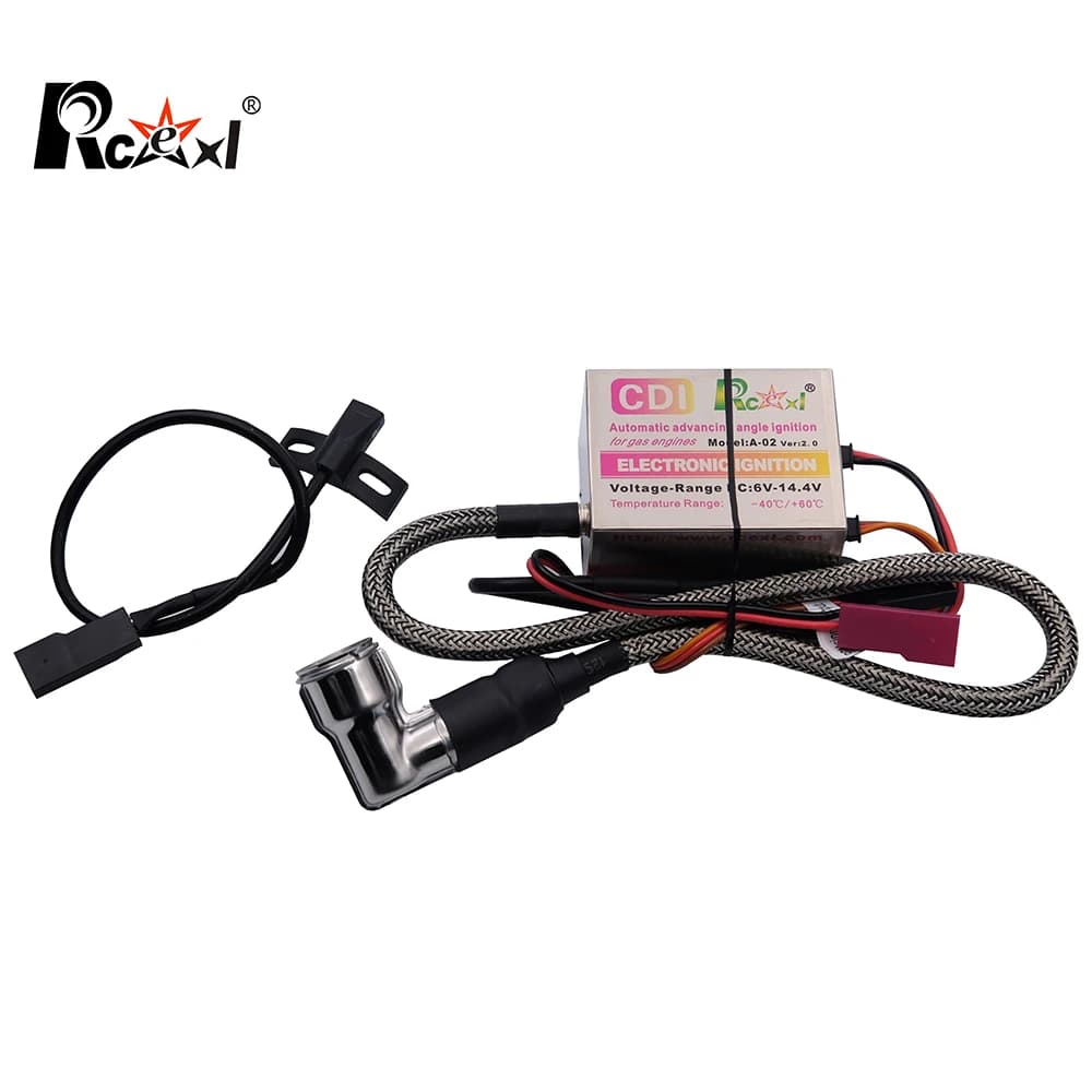 Rcexl Einzelzündung CDI CM6–10 mm 90-Grad-Zündkerze speziell für DLE-Gas-Benzinmotor DLE20/DLE30/DLE55/CRRCpro GP26R/GP50R