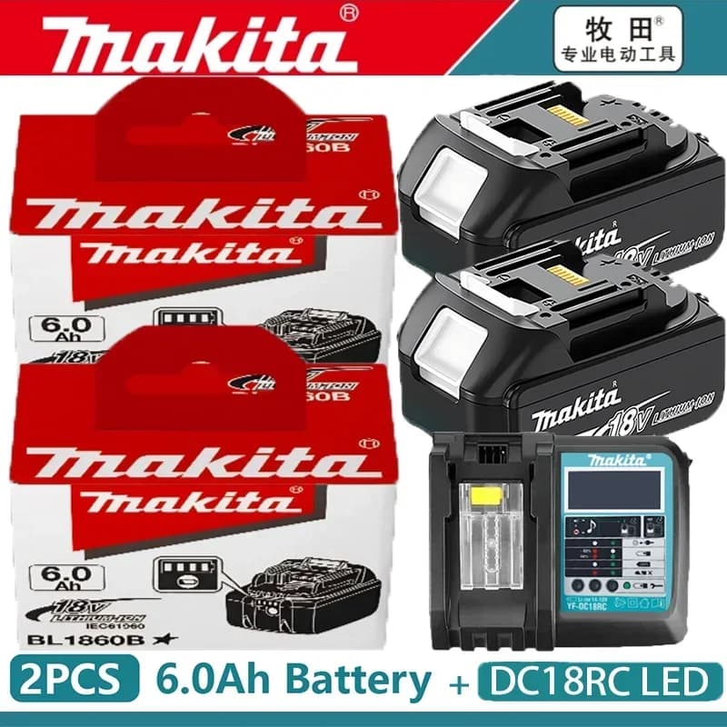 Original Makita 18V Akku 6Ah, mit Akkuanzeige, wiederaufladbarer Makita Akku, BL1830 BL1840 BL1850 Elektrowerkzeug Akku