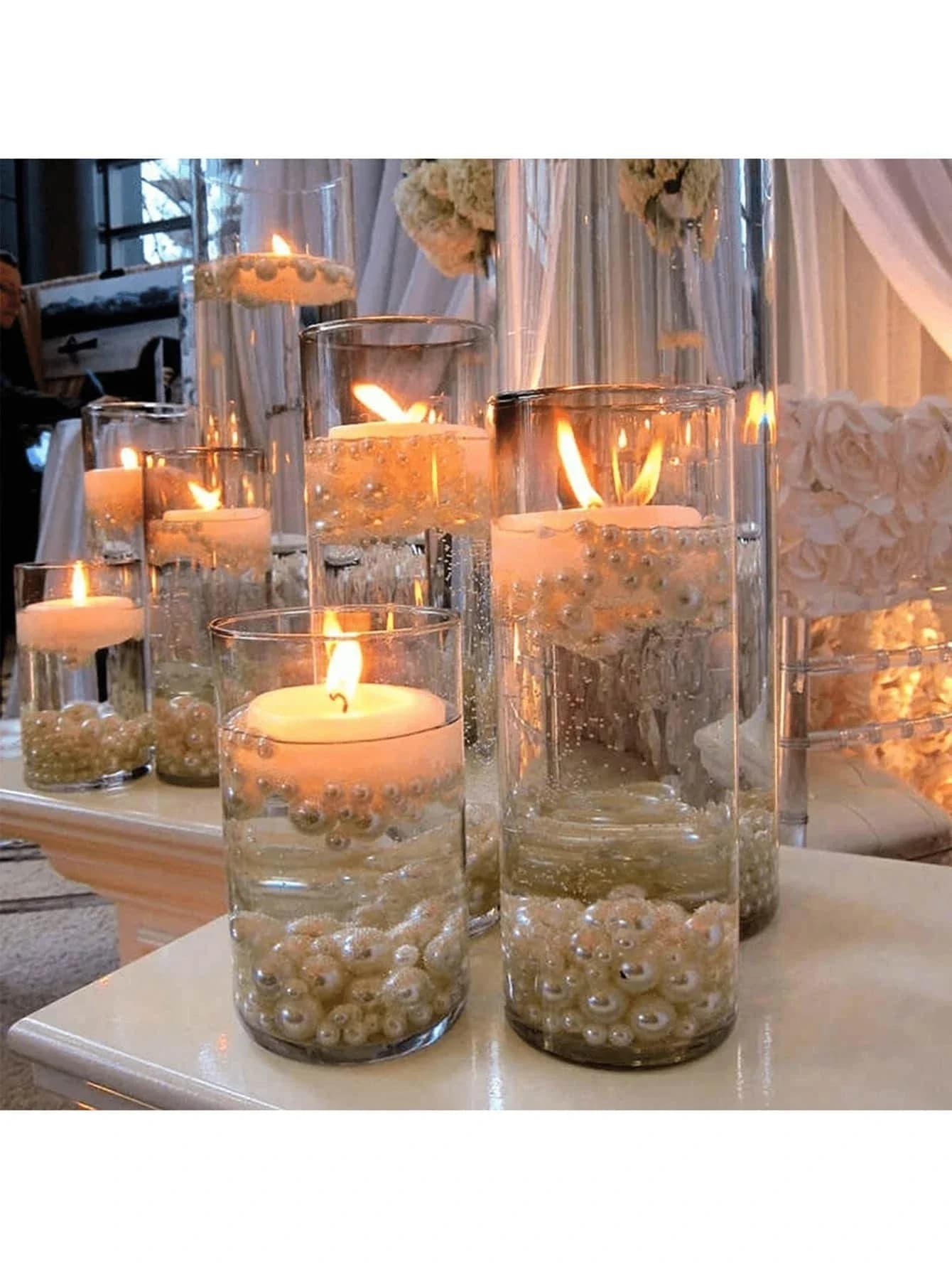 Klarer Zylinder-Kerzenhalter aus Glas, Säule, hohes Borosilikatglas, Kerzenhalter, Vase, Hochzeit, Party, Dekoration (Kerzen nicht im Lieferumfang