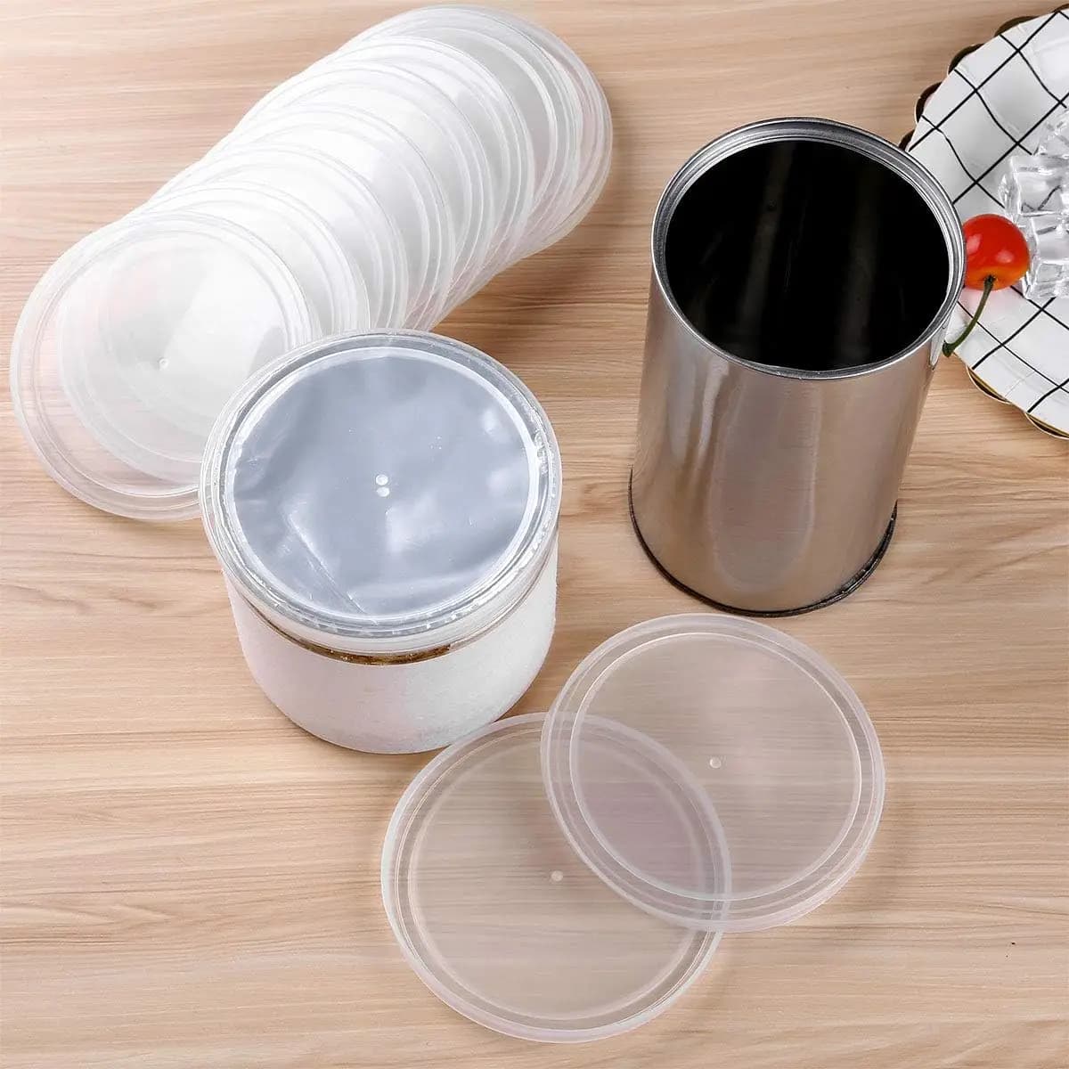 10 Stück 57 mm/65 mm/75 mm/85 mm/100 mm feste Dichtungsdeckel aus Kunststoff für Dosen oder Futter für Hunde und Katzen, wiederverwendbar