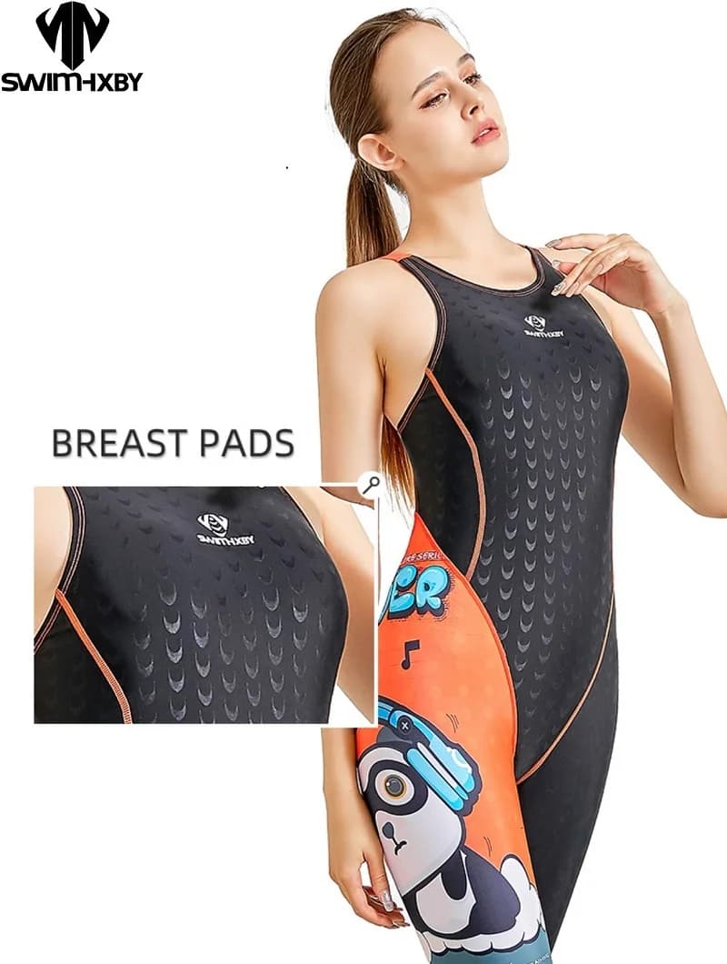 HXBY Damen-Badeanzug für sportliches Training, Wettkampf-Badeanzug für Damen, Sport-Badebekleidung, professioneller Badeanzug