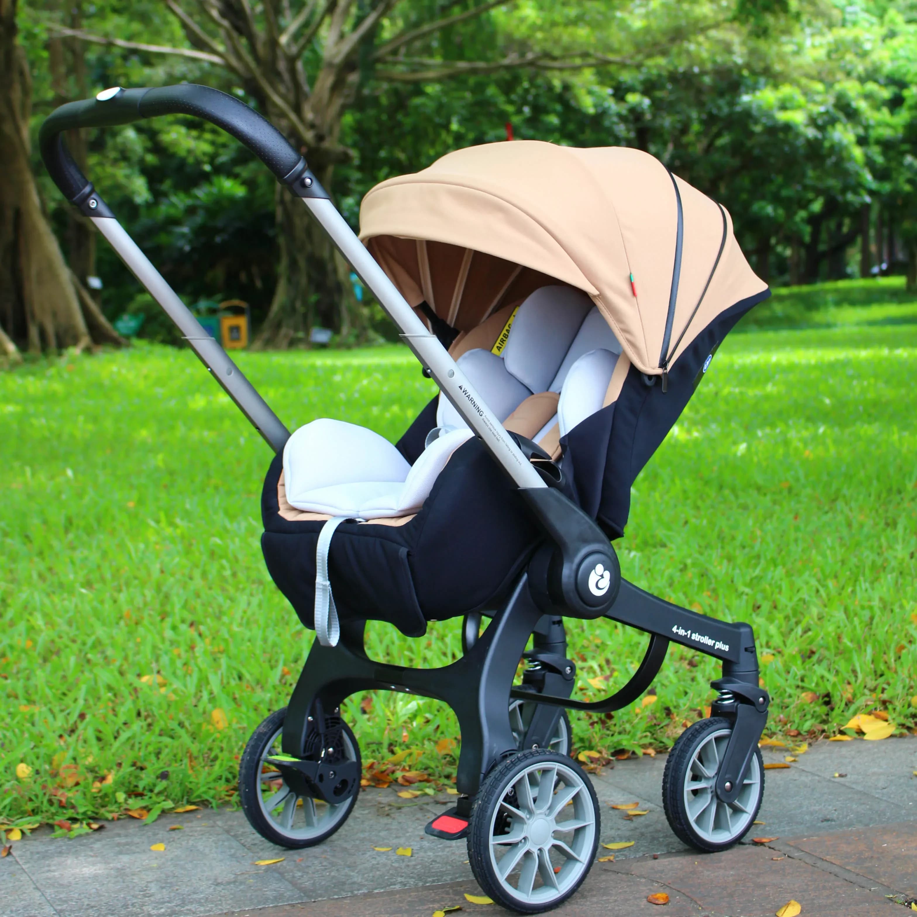 Neuer Kinderwagen 4in1 Multifunktionaler Neugeborenen-Kinderwagen 3in1 Kinderwagen Klappbarer Korbtyp-Sitz