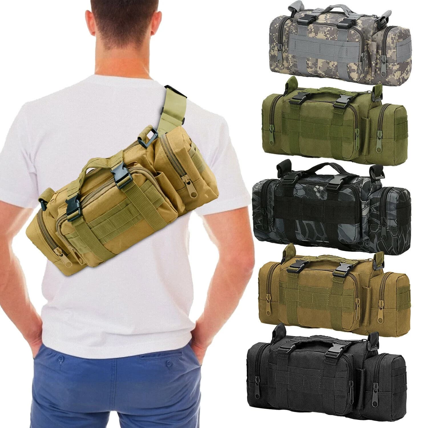 Outdoor Fanny Pack Taille Tasche Gürtel Sling Schulter Tasche Kamera Taille Taschen