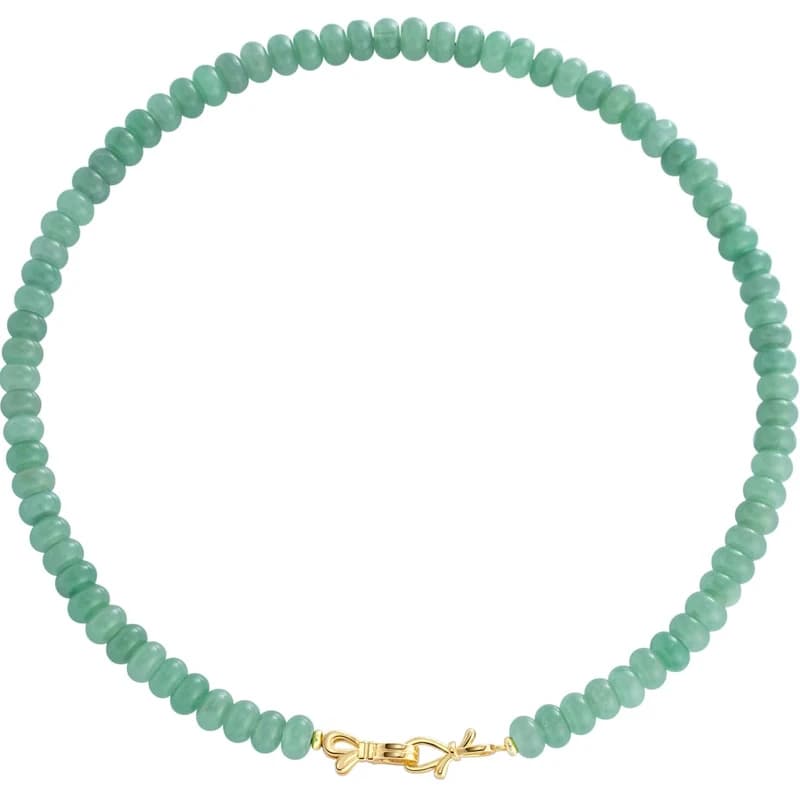 Regenbogenfarbene Edelstein-Perlen-Choker-Halskette für Frauen und Mädchen, 14K Gold Geburtsstein-Perlen-Choker-Halsketten, 40cm/15,7 Zoll