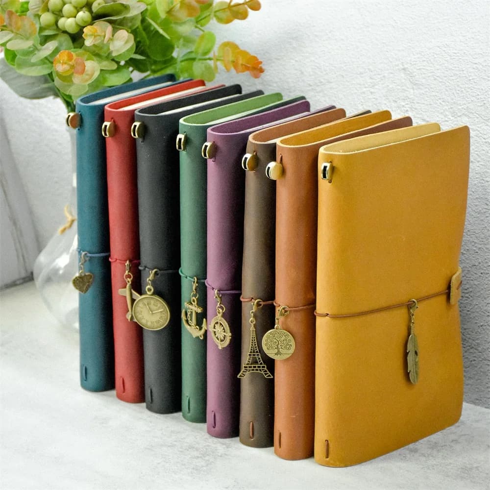 100 % echtes Leder, nachfüllbares Reise-Notizbuch, Retro-DIY, handgefertigtes Tagebuch, Skizzenbuch, Schule, Büro, Geschenk, individuell