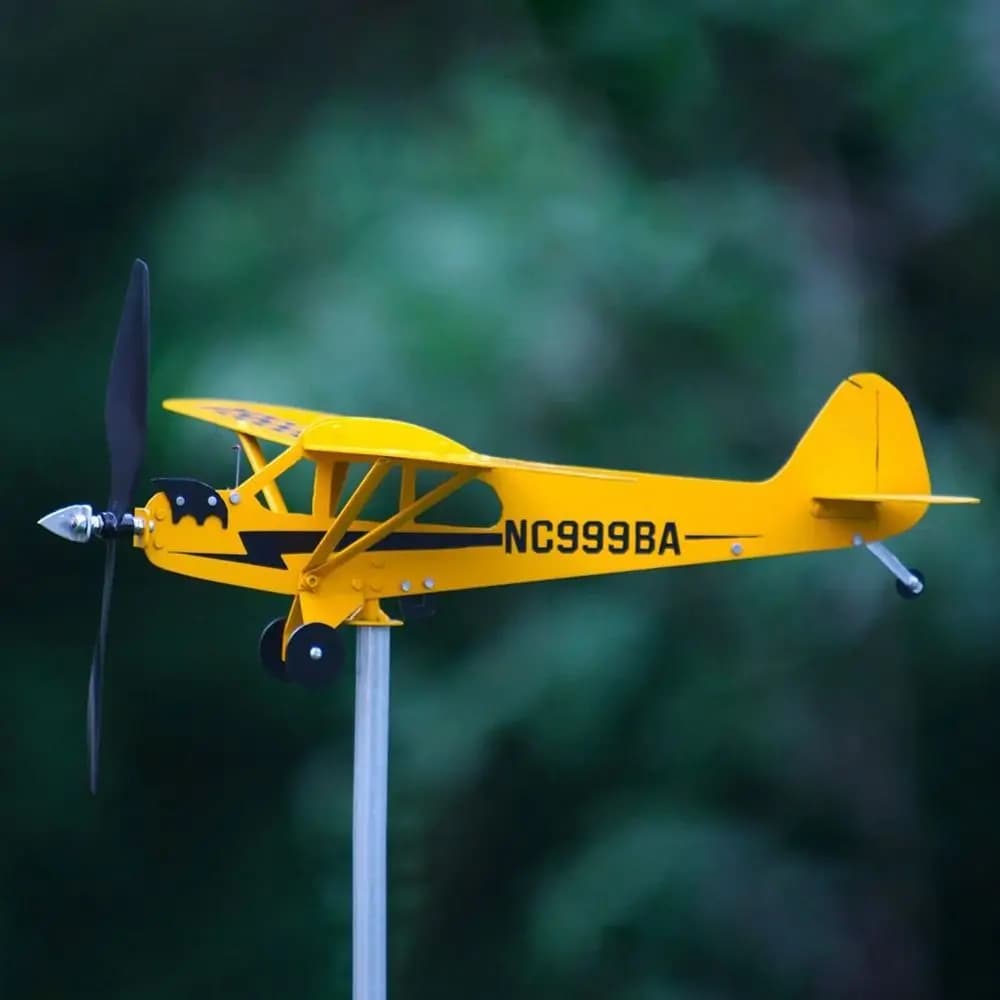 Kreative Wetterfahne Windrichtung Kompass rohr Flugzeug Wetterfahne Plug-In Windmühle für Outdoor 3D Flugzeug Garten Ornamente