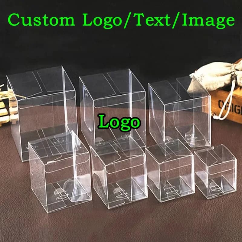 100 Stück Dicke Transparente PVC-Schutzfolie für Displayboxen, DIY Hochzeit Party Geburtstag Weihnachten Tassen Spielzeug Schmuck Blumen Faltbare