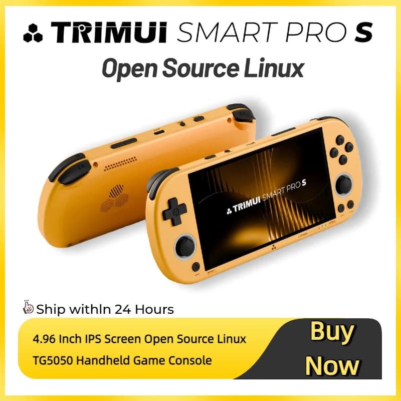 Neuer Trimui Smart Pro S 4,96 Zoll 1280x720 Pixel IPS Vollständig laminierte Handheld-Spielkonsole, neues Upgrade, tragbare HD-Wireless-Spielmaschine