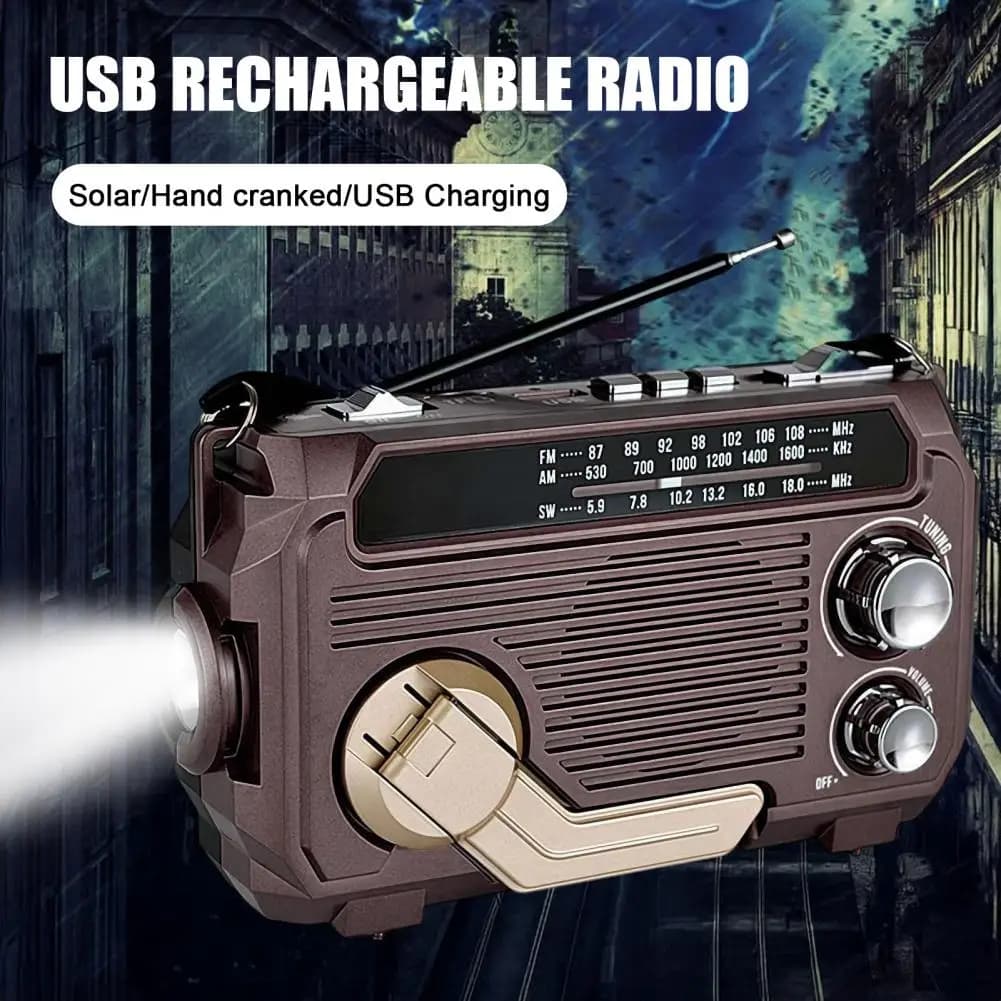 17*10 cm Solar Handkurbel Notfall Radio Wiederaufladbare Wasserdichte Bluetooth-kompatibel Lautsprecher AM/FM Solar Powered Radio