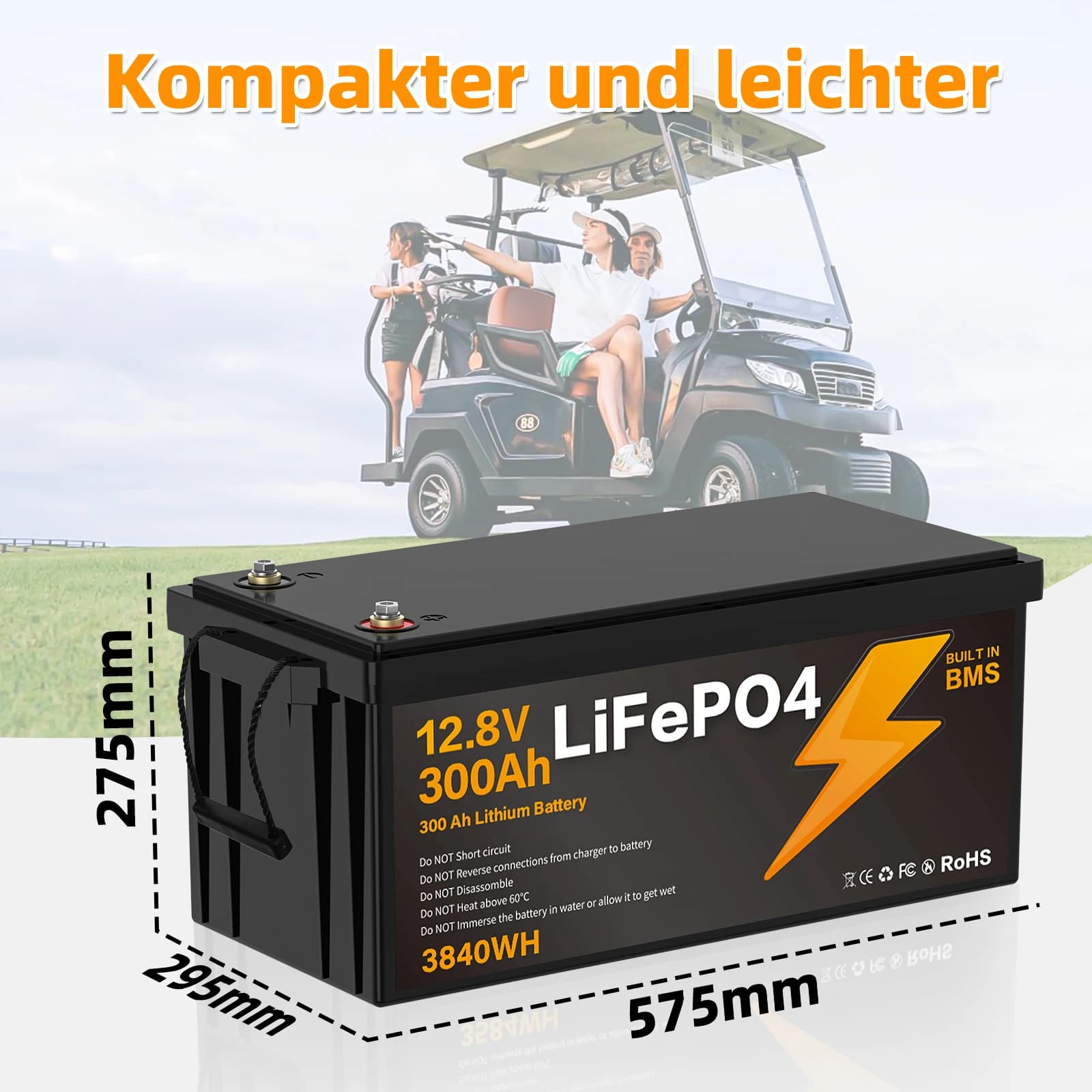 Neuer 12,8V 8Ah 30Ah 100Ah 280Ah 300Ah LiFePO4-Akku, neue Klasse A, mit integriertem BMS für Wohnmobile, Boote, Solarenergie, ohne Steuern und