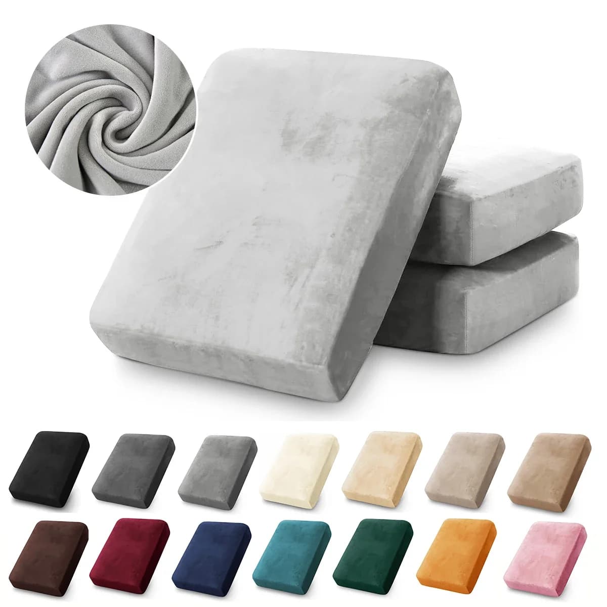 Samt-Sofa-Kissenbezüge für Wohnzimmer, Plüsch-Sofa-Sitzbezug, weiche Stretch-Sofas, Couch-Schonbezug, Möbelschutz