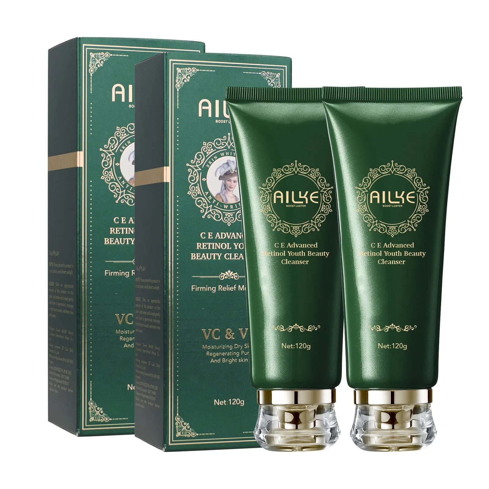 AILKE Advanced Retinol Gesichtsreiniger, Aufhellung, Haut reinigen, dunkle Flecken entfernen, Flecken, mit Vitamin C, für alle Hauttypen