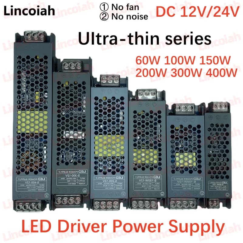 DC 12V 24V LED Netzteil AC190-240V Mute Beleuchtung Transformatoren 60W 100W 200W 300W 400W LED Licht Treiber Power Adapter