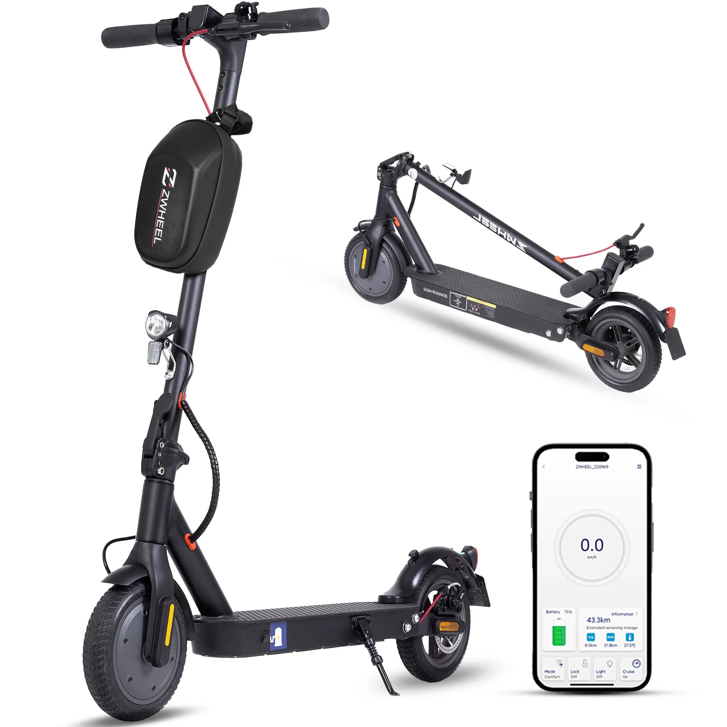 350-W-Elektroroller für Erwachsene, 8,5-Zoll-Escooter, 36 V, 7,5 Ah, 30 km Reichweite, Doppelbremse, LED-Anzeige, faltbarer Roller ABE 20 km/h