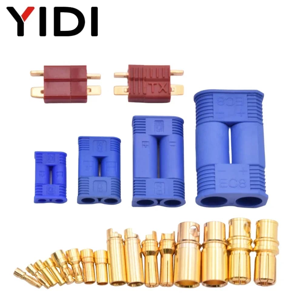 5/10 Sets T Stecker EC2 EC3 EC5 EC8 Kugel Bananen Stecker Lipo Batterie Stecker Terminal Buchse Männlich Weiblich DIY RC flugzeug Flugzeug