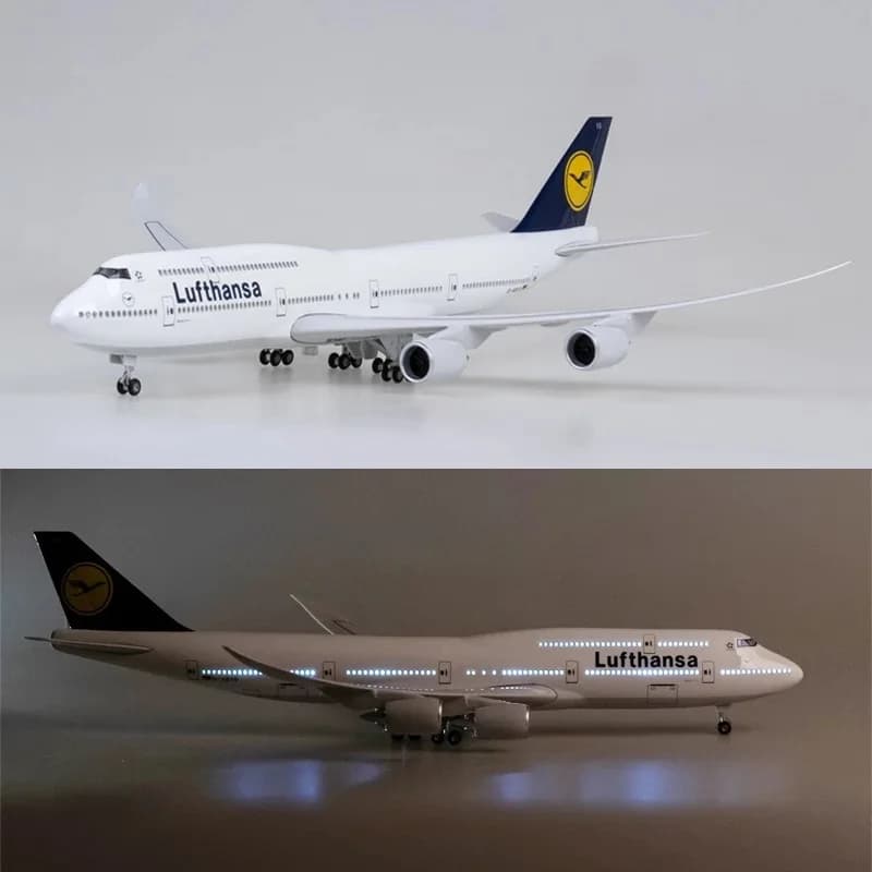 B747 Lufthansa Flugzeugmodell 1/157 Airline Großes Modell Druckgussflugzeuge Modellbausätze mit Ständer für Sammlungsdisplay-Geschenke
