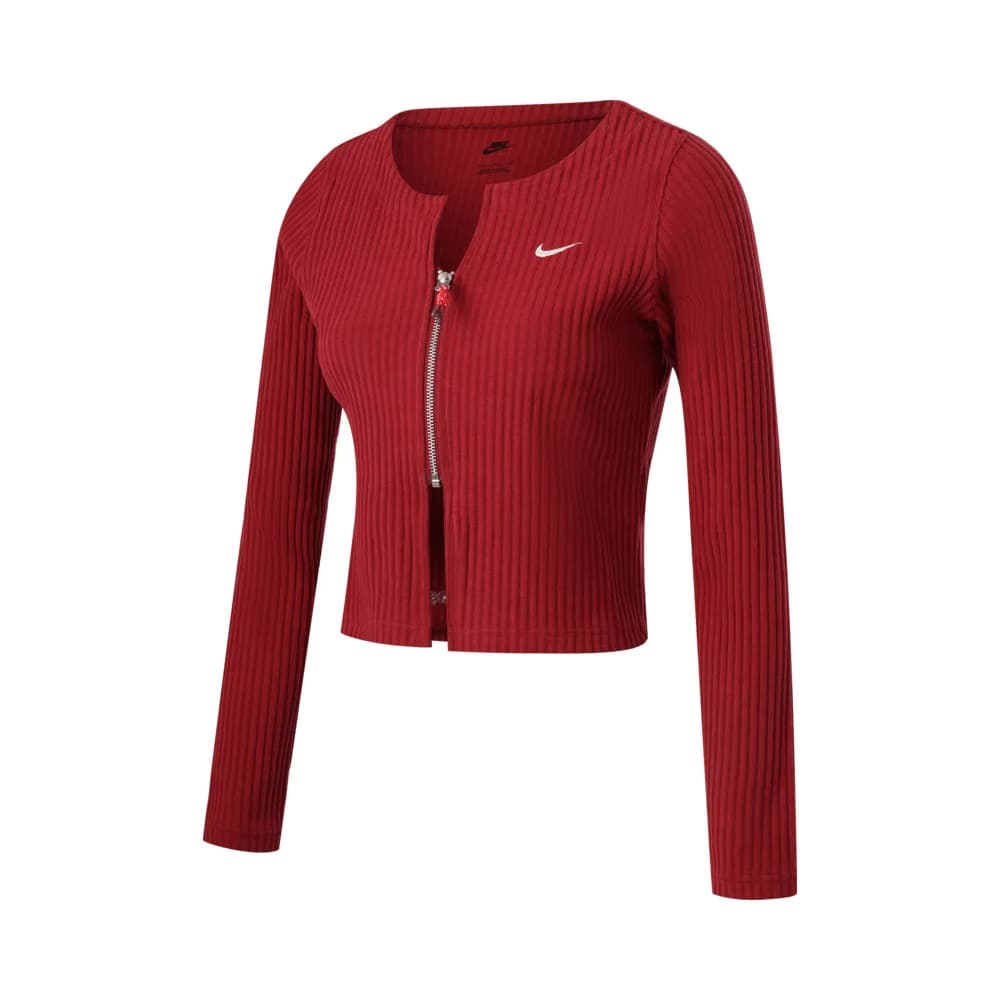 NIKE 2025, Damen-Cardigan AS W NSW NK CHLL KNT RIB FZ aus Wolle HV8459-677