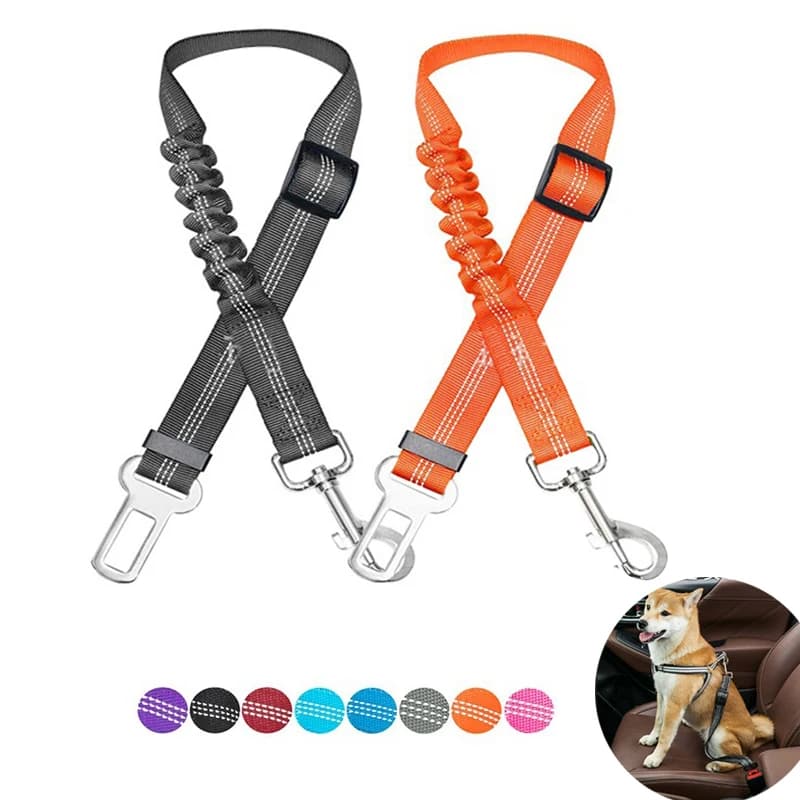 Verstellbarer Hundesautositzgurt für Hunde, Nylon, reflektierende Dämpfung, Elastizität, Auto, Reisen, Hundezubehör für Hunde