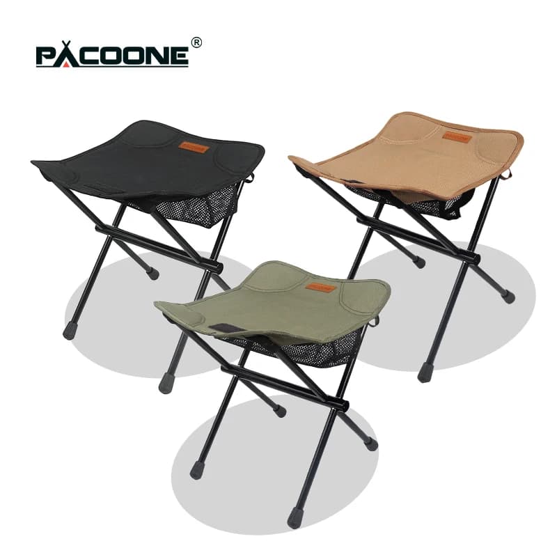 PACOONE Tragbarer Klapphocker für den Außenbereich, Aluminiumlegierung, Minin-Aufbewahrungsstuhl, Camping-Angelstuhl, Picknick, leichte Möbel, Neu