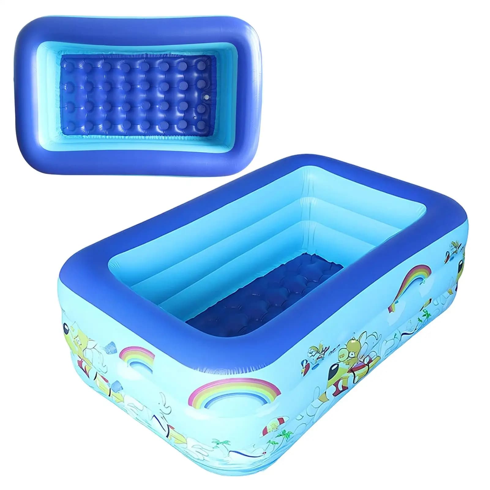 Aufblasbarer Swimmingpool, großer Familienpool, PVC, verdickt, rechteckig, gerahmt, Kinder-Schwimmbecken, Sommer, Outdoor, Baby-Badewanne, Spielzeug