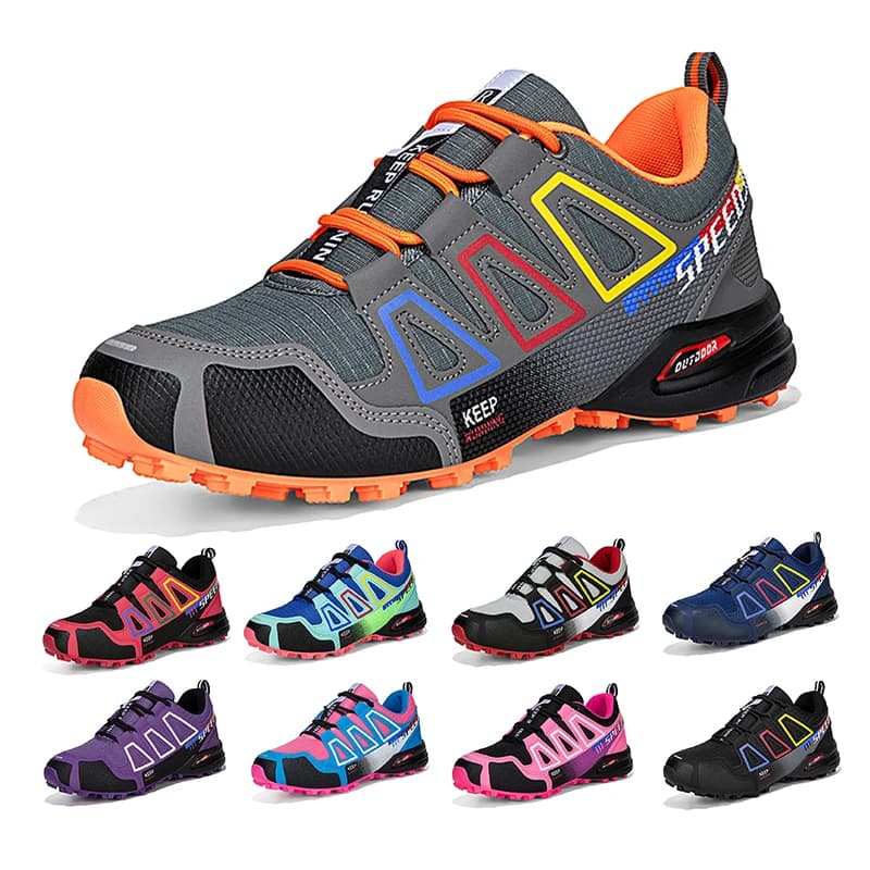 Unisex Outdoor-Wanderschuhe zum Schnüren, rutschfest, leicht, für Herren, taktisches Training, Sportschuhe, Damen, lockless, lässige Fahrradschuhe