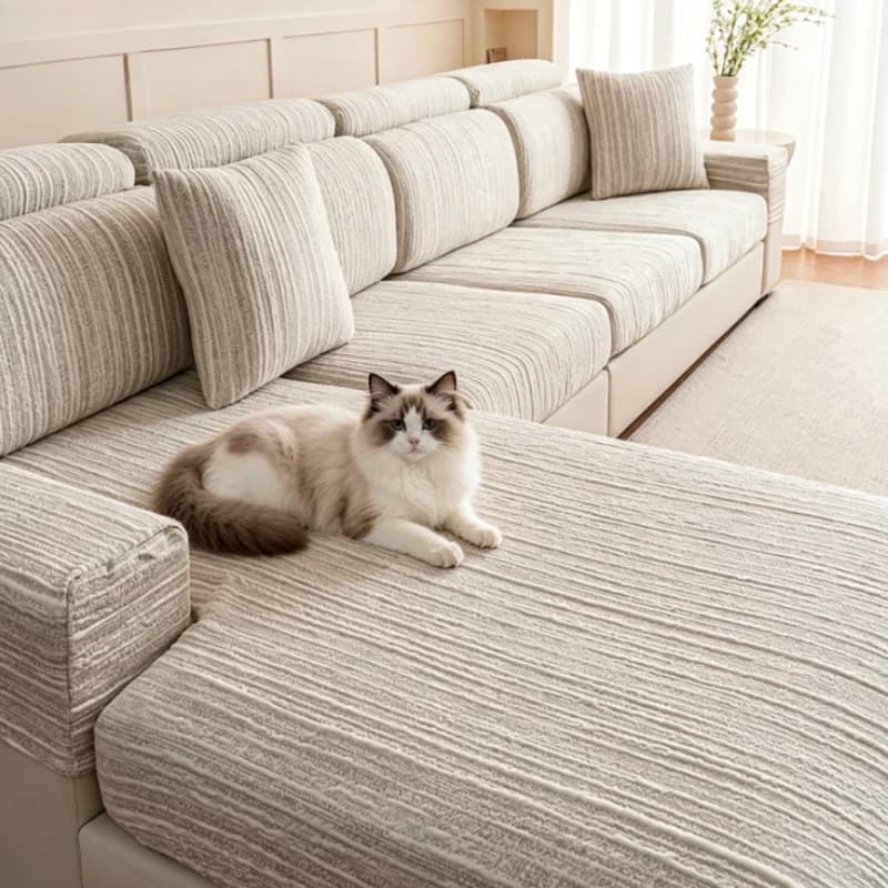 1/2/3-Sitzer Premium Winter Thermo-Katzenschutz Sofakissenbezug Langlebiger Sommer Elastischer Couchbezug Chaiselongue Sitzschutz