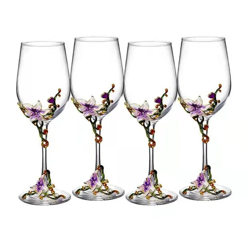Kreative Emaille Kristall Becher Gläser für Champagner Glas Tasse Set Luxus Glas Tassen Gläser Wein Weinglas Vintage Trinken