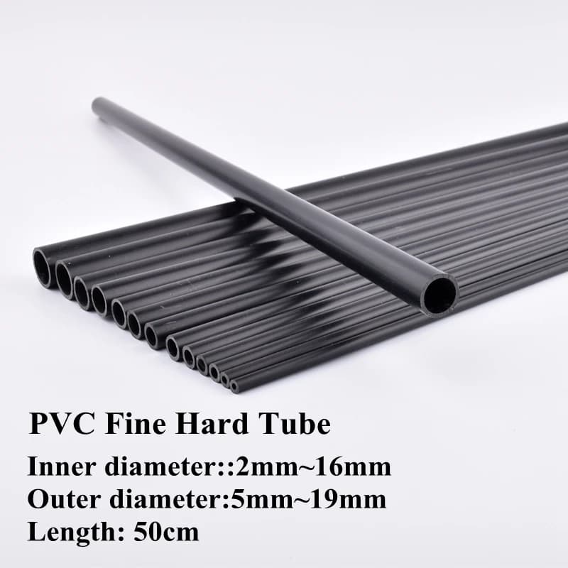 2 Stücke I.D 2mm-16mm Schwarz PVC Wasserrohr Länge 50 cm Hohl Hartrohr Garten Bewässerung Zubehör Aquarium Rohrverschraubungen DIY