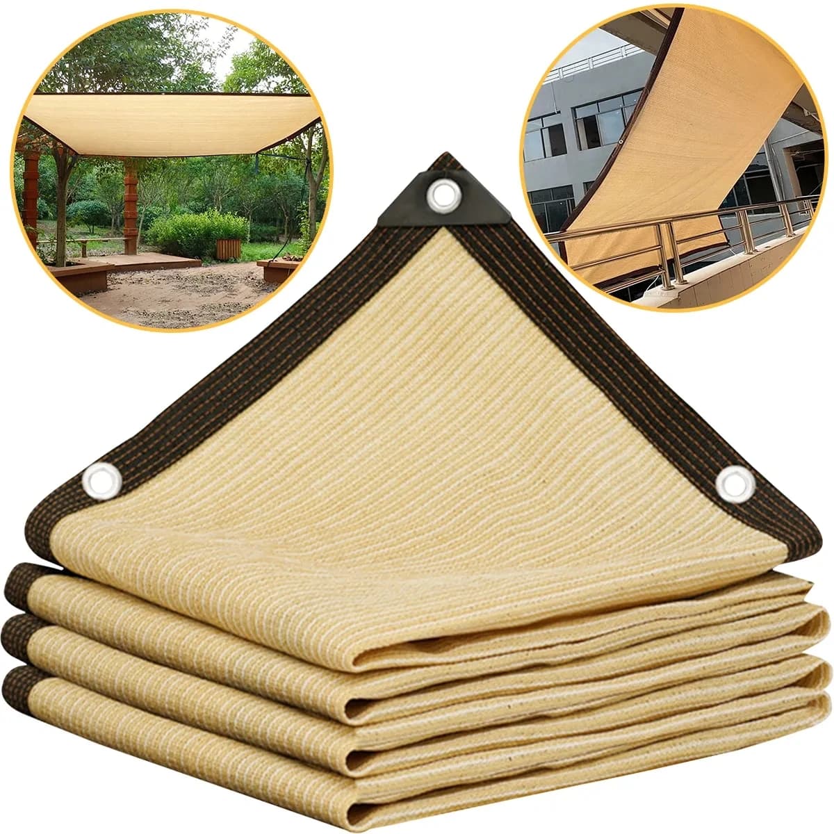 Sonnenschutznetz für den Außenbereich, Terrassenmarkisen, Camping-Schattenabdeckungsnetz, UV-Schutz, HDPE-Sonnenschutzstoff, Schatten 4 x 5 m ﻿