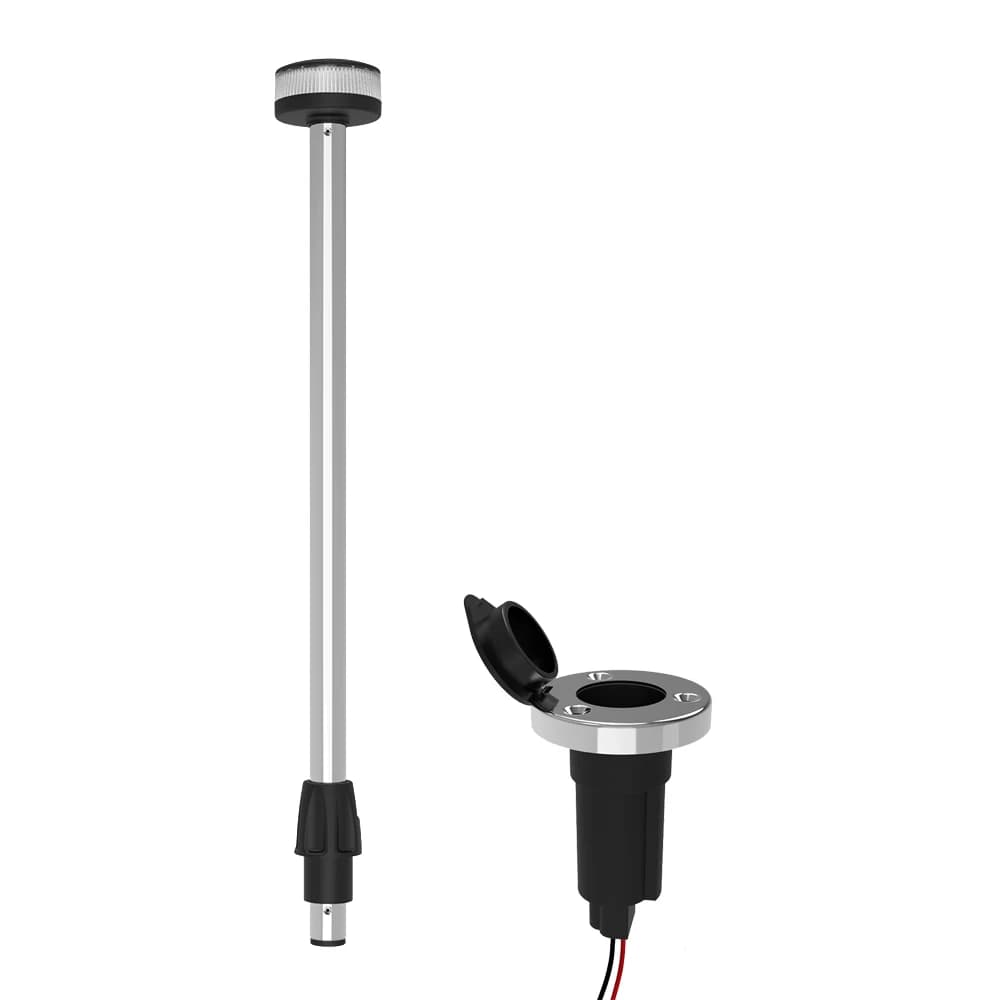 Marine Baot Heck Licht Anker Lampe Volle Kreis Weiß Abnehmbare 2-Pin Stecker Basis USCG 2nm 12V 22 zoll