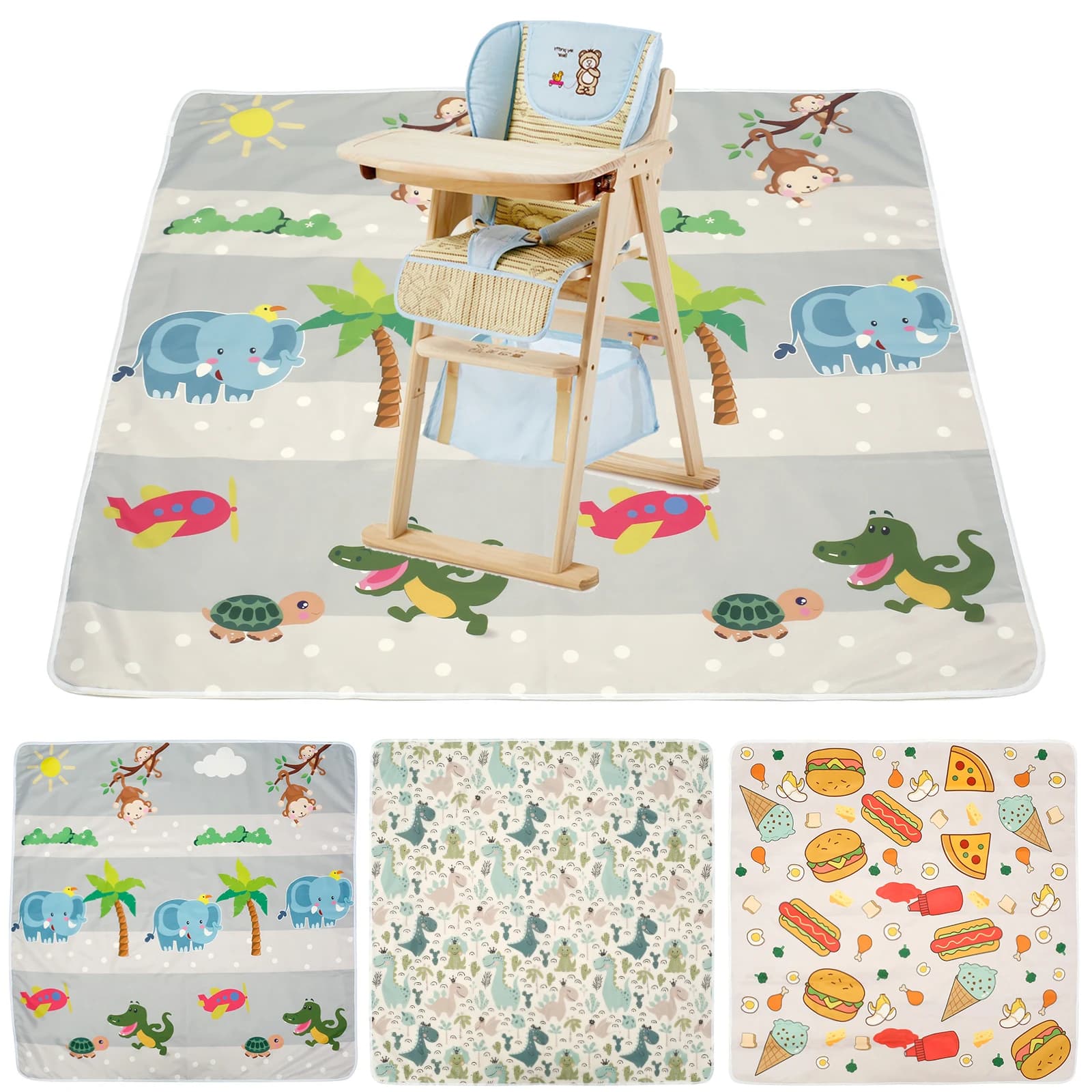 Baby Splash Matte rutsch feste Hochstuhl Fütterung matte wasserdichte Baby Splat Matte niedlichen Cartoon Baby Spill Matte wieder verwendbaren