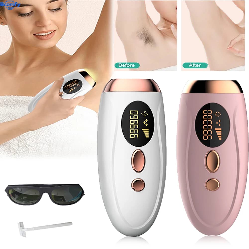 Permanenter Laser-Epilierer 999999 Blitze Professionelles Schmerzfreies Laser-Haarentfernungsgerät für Frauen Körper Gesicht Beine Bikinizone