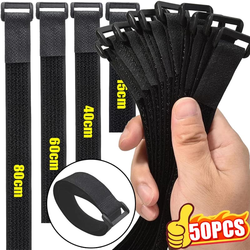 Wiederverwendbare Nylon-Kabelbinder mit Klettverschluss, verstellbarer Drahtverschluss, Verpackung, Cinch-Bänder, Sicherung von Kabeln,