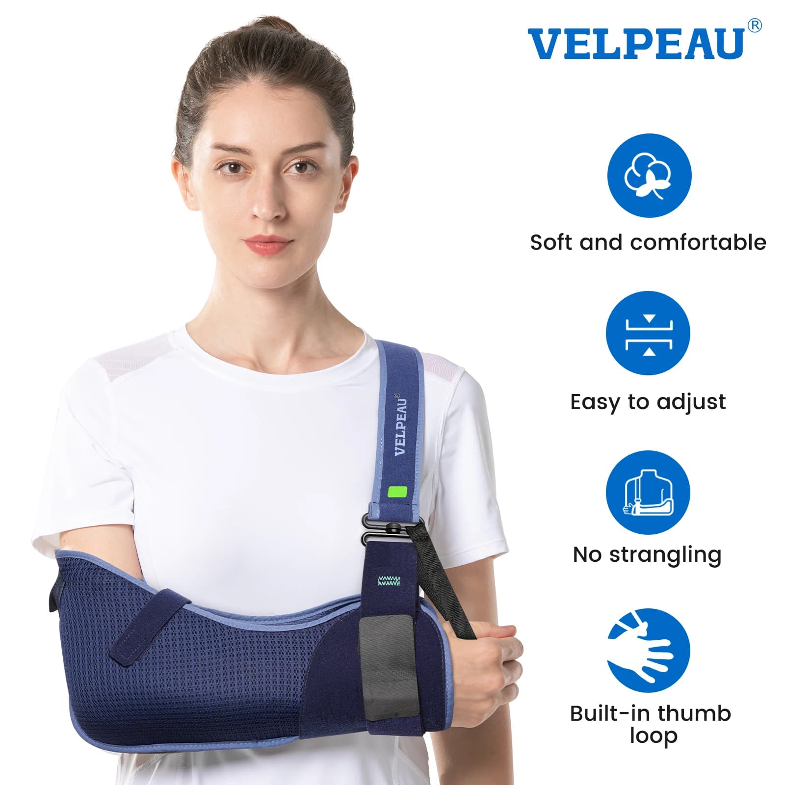 VELPEAU Armschlinge für Rotator-Manschettenverletzung, gebrochene Hand- und Ellenbogendislocation, medizinischer Schulter-Wegfahrsperre, passend für