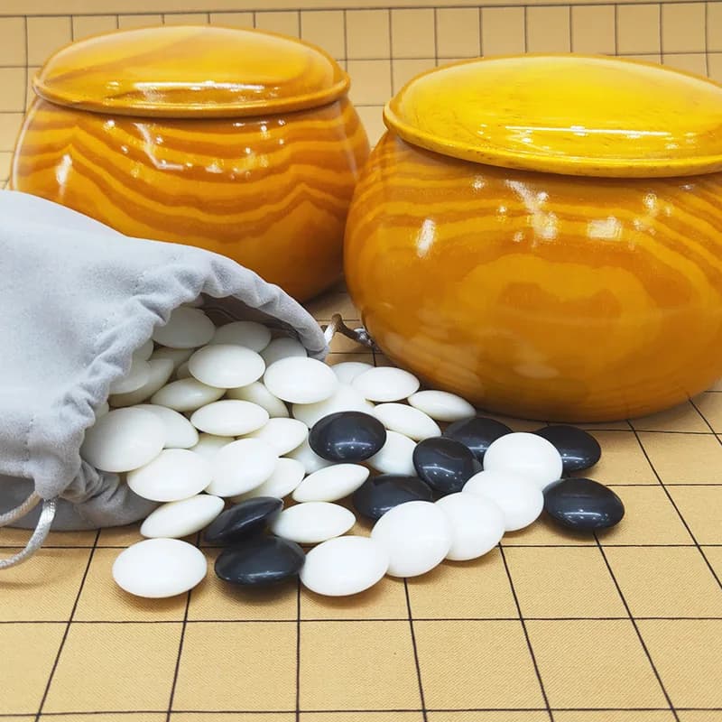 Go Game Chinese Weiqi Brettspiel Luxus Holz Go Glas Pu 60x45cm Schachbrett Schachbrett 28x25mm Kunststoff Schachfiguren