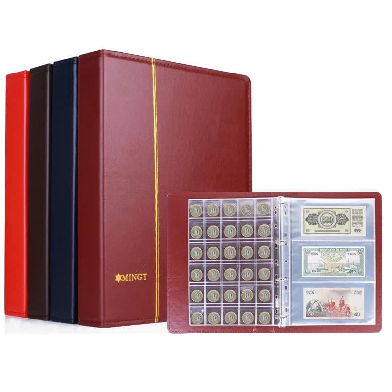 PU Leder Banknote Papier Geld Sammlung Album Seite Münze Lagerung Buch Währung Hinweis Album Sammeln Buch Dollar Halter Hülse