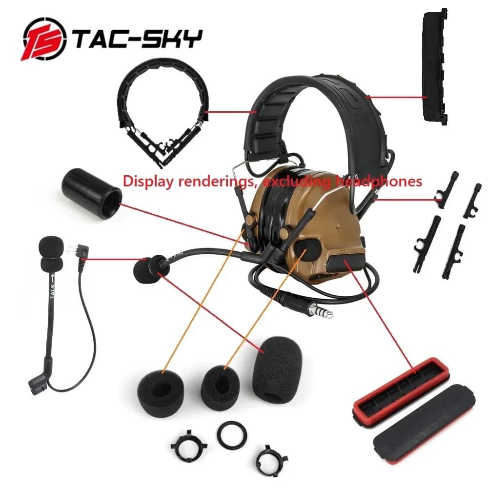 TAC-SKY Comta Iii Taktisches Headset Ersatzzubehör Mikrofon, Batterieabdeckung für COMTA C3 Headset
