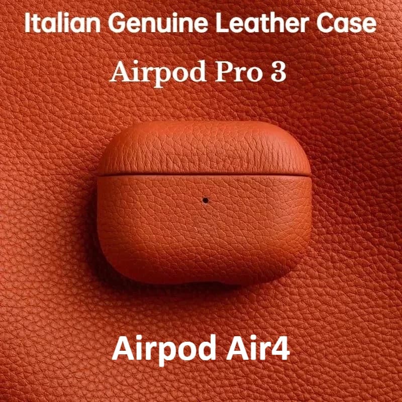 Hochwertige Business-Bluetooth-Kopfhörer-Hülle für Apple AirPods Air 2 3 4 Pro 2 3 Retro Echtleder Litschi-Textur Schutzhülle